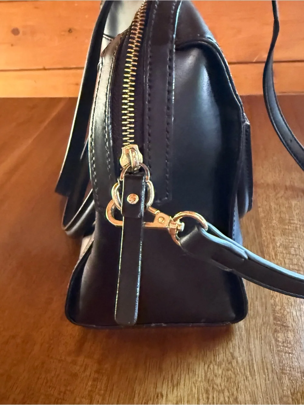 Kate Spade Black Leather Bow Satchel Handbag Top Handle Shoulder Bag Gold